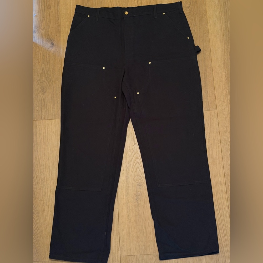 Mens Carhartt Black Straight-Leg Pants
